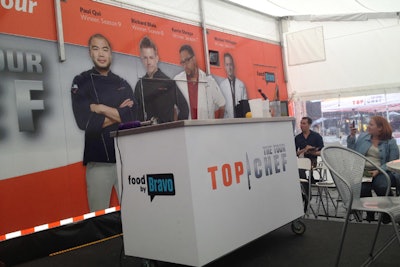 A live cooking demo took place under a tent, which came in handy on the rainy day.