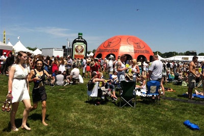 Jägermeister's activation included a V.I.P. dome in the infield.
