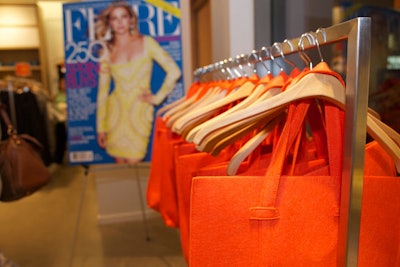 Joe Fresh's signature orange bags were handed out at the door. Flare displayed its March cover featuring Emily VanCamp, the lead of Revenge.