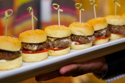 Toben Food by Design catered the event with hors d'oeuvres like mini burgers.