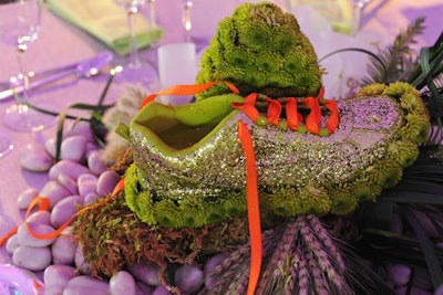 Some centerpieces incorporated running shoes to highlight how athletes use the park.