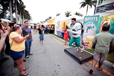 Sponsors were set up along a row from Banyan Boulevard to Lakeview Avenue.