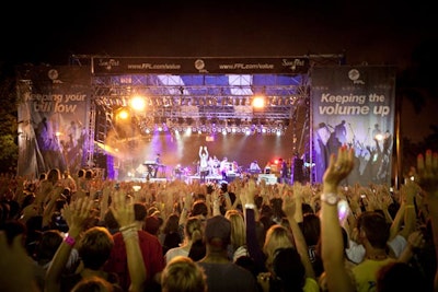 Sponsor banners decorated each of the main stages.