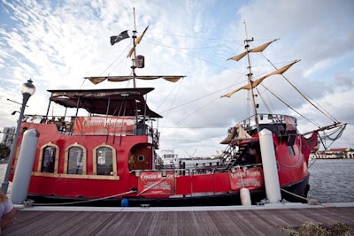 Attendees could explore the Captain Morgan pirate ship on the Intracoastal Waterway.