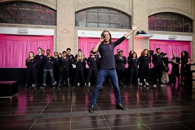 The Wexford Gleeks performed a Glee-style song-and-dance number during the V.I.P. cocktail reception.