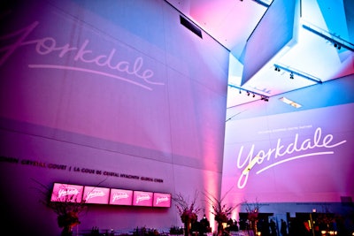 The Crystal was uplit in pink.