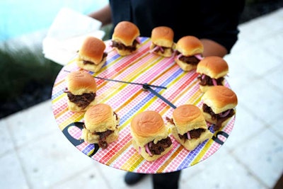 MG Events, Philippe Chow, and Bianca supplied savory bites including barbecue sliders, along with macaroni and cheese croquettes and tropical pork skewers.