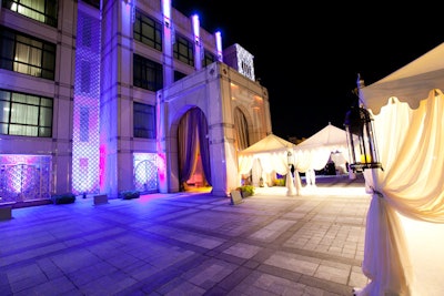 Specialty tenting outside the ballroom offered activities and desserts to the ball's 500 guests.