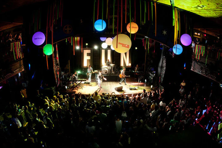 Neon Streamers Life Size Lite Brite Brighten Aol And T Mobile Concert With Indie Band Fun Bizbash