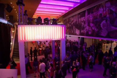 The White Panda spun on top of a custom-built structure in the reception space.