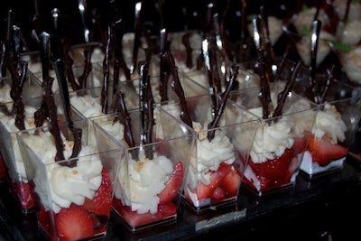 Each pavilion had bite-size dessert options to complement the cuisine, like strawberries, whipped cream, and chocolate sticks from Spain, which also served traditional rice pudding.
