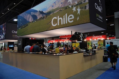 Representatives from Chile conducted food demonstrations in the exhibition kitchen portion of the country's pavilion.