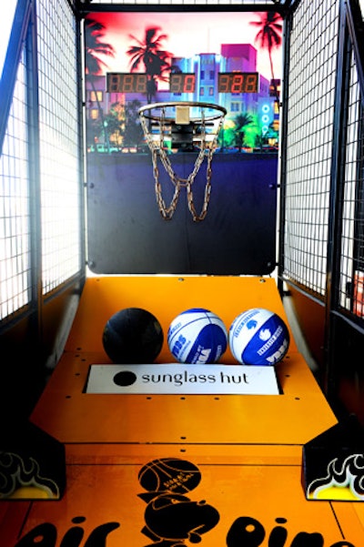 Pop-a-shot basketball was a popular activity at Sunglass Hut's summer party.