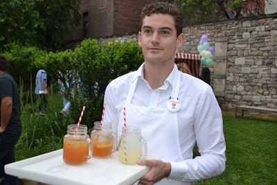 At Stella McCartney's Resort 2013 collection preview, waitstaff passed citrus-infused cocktails in Mason jars.