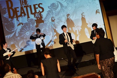 Continuing the gender-bending theme at the Wonka Ball, a quartet of female performers performed as The Beatles. The women lip-synched classic songs such as 'All My Lovin.''