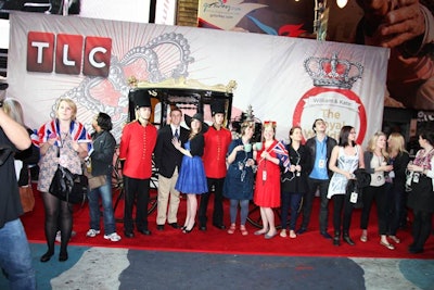 In 2011, the Royal Wedding inspired countless viewing parties replete with over-the-top English tropes. TLC's 1,000-person viewing party in Times Square had a photo opp area complete with a carriage and costumed British guards.