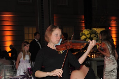 A strolling orchestra, Crystal Strings from Sterling Artists, roved throughout dinner at the National Portrait Gallery.