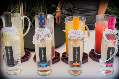 At the '50s Beach Bash, Little Black Dress Vodka showcased its original vodka and three additional flavors: cherry vanilla, honey pineapple, and blueberry pomegranate.