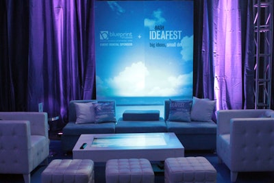 Attendees explored the newly redesigned BizBash Web site at idea pods by Blueprint Studios. Entertainment Plus Productions provided a glowing digital wall, capturing the attention of attendees, showing the new branding for BizBash IdeaFest.