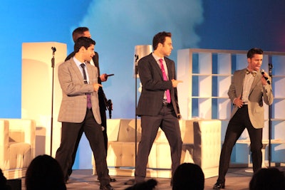 The Company Men from About Entertainment entertained attendees with their medley of pop hits.