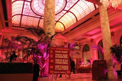 The late-night gala for the Tony Awards on Sunday took over three floors of the Plaza hotel. To give the 1,700 guests a sense of what each area provided, the producers placed directional signs throughout the site.