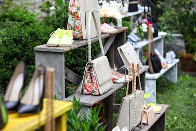 At the entrance to the garden was a display showcasing Stella McCartney resort 2013 accessories. As the event was presenting new product, the designer wanted to ensure the pieces received their own distinct vignette.