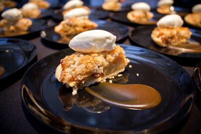 Aureole chef Pierre Poulin whipped up an all-American salted caramel apple pie, inspired by Moneyball.