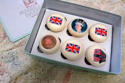 Based in New York with locations in Chicago, Los Angeles, and Dubai, Magnolia Bakery crafts thematic cupcakes. When Queen Elizabeth II celebrated her 60-year reign with the Diamond Jubilee in May, Magnolia churned out treats emblazoned with images of the Union Jack, English currency, a double-decker bus, and the monarch herself.