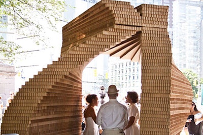 Events began the first weekend that the law allowing same-sex marriages in New York came into effect, including a pop-up chapel set up at Merchant's Gate in Central Park.