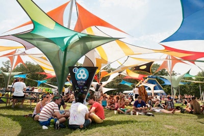 Twenty check-in portals were located around the festival grounds, including near stages, at the cinema and comedy tents, and at the silent disco.