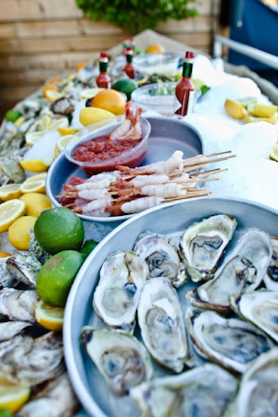V.I.P. guests helped themselves to freshly shucked oysters.