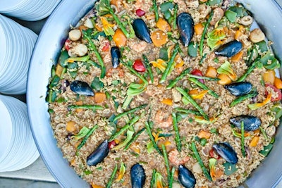 Petite Thuet also served a colorful dish of seafood paella at the Power Ball.