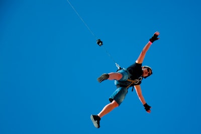 At the new GoZip Pirate Cove adventure park, located two hours outside Las Vegas, guests can experience the Plank Walk, an 80-foot free-fall activity.