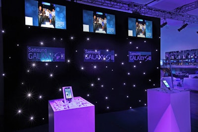 Inside the SoHo venue, Samsung Mobile crafted an experiential tour of the new smartphone's features. This included a photo-op area where attendees could snap a picture of themselves and then experiment with 'share shot,' which enables the device to send images to other phones within a 200-foot area.