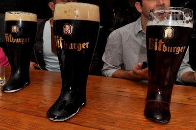 Wirtshaus’s popular 64-ounce “boot” of German beer.