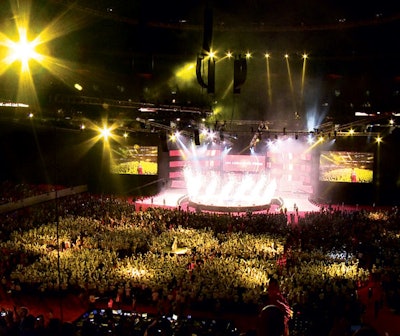For the 2011 Primericas Services National Convention in June at Atlanta's Georgia World Conference Center and Georgia Dome, Switch: Liberate Your Brand produced a five-minute opening for the 55,000 attendees with 27 video displays synced with multiple pyrotechnic cues.