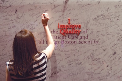 Guests signed a commitment wall.