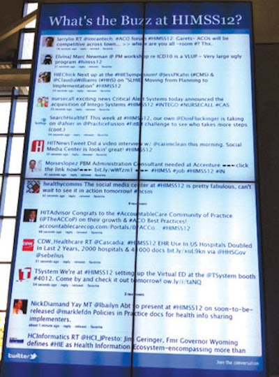 Large monitors displayed the Twitter stream.