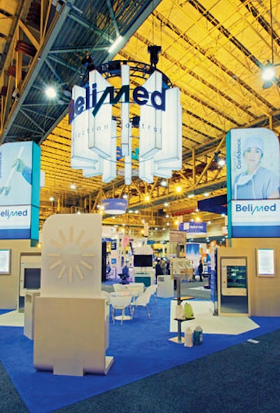 Belimed challenged GALLO to create an attention-grabbing booth for the 2012 Association of PeriOperative Registered Nurses in a space that measured only 30 by 30 feet. Branded tiles that hung overhead lit up in succession, a reference to the start-up dial on all Belimed machines.