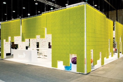 For the 2011 ABC Kids Expo in Louisville, Global Experience Specialists used client Boon’s idea to create walls from its popular Grass Countertop Drying Racks.