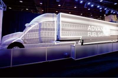 Navistar worked with Freeman to debut the new Loadstar truck at the 2012 Mid-America Trucking Show in Louisville. To showcase its versatility, a skin-wrapped Loadstar functioned as a screen for videos detailing the truck’s multiple functions.
