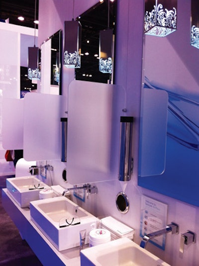 At the Chicago Dental Society’s 2012 Midwinter Meeting, Sonicare let show-goers try out new products in a bathroom setting with working sinks.