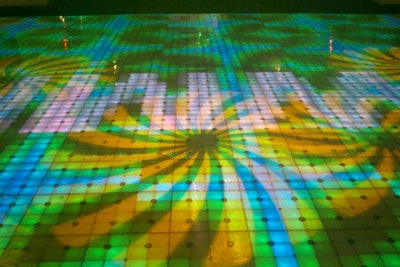 Just Light That offers pressure-sensitive interactive LED-lit floors that can be synced to music. Its software can also display logos, animated images, scrolling text, or static branding. Available in Nevada, California, and Arizona, rentals start at $7,500.