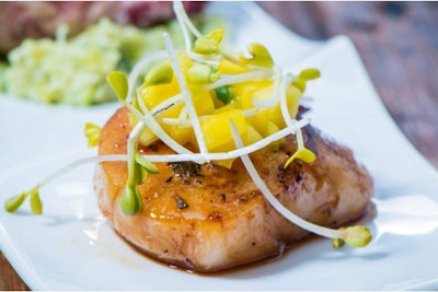 Citrus Scallop, Edamame Shoots