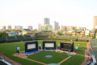 On Friday night, campers watched a screening of the Blues Brothers movie at Wrigley Field. The thousands of guests—who included Camp Groupon members and other locals—were encouraged to don sunglasses in honor of the movie character Elwood Blues. Ultimately, the group set a Guinness World Record for the largest number of people to wear sunglasses at night.