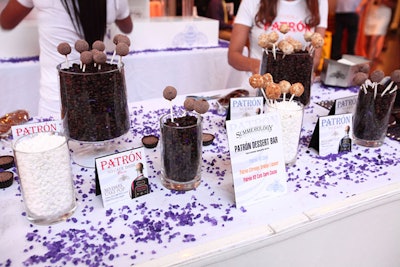 Patrón served boozy desserts like whoopie pies and cake pops at its customized bar.