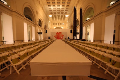 Stanley Field hall set for a runway fashion show
