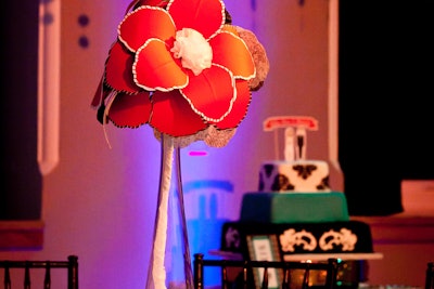 Homemade Paper Flower Centerpieces for a Wedding in Cambridge, Massachusetts