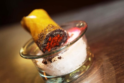 Another version of Walt Disney World Resort’s edible cigar, served in a mini ashtray filled with salt rocks.