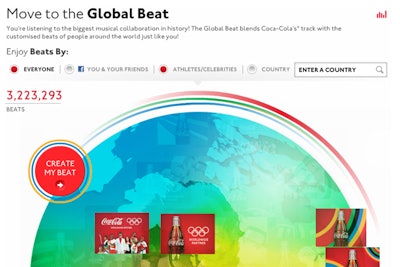 Coca-Cola's 'Global Beat' online community is an aggregation of tunes created by consumers through an app.